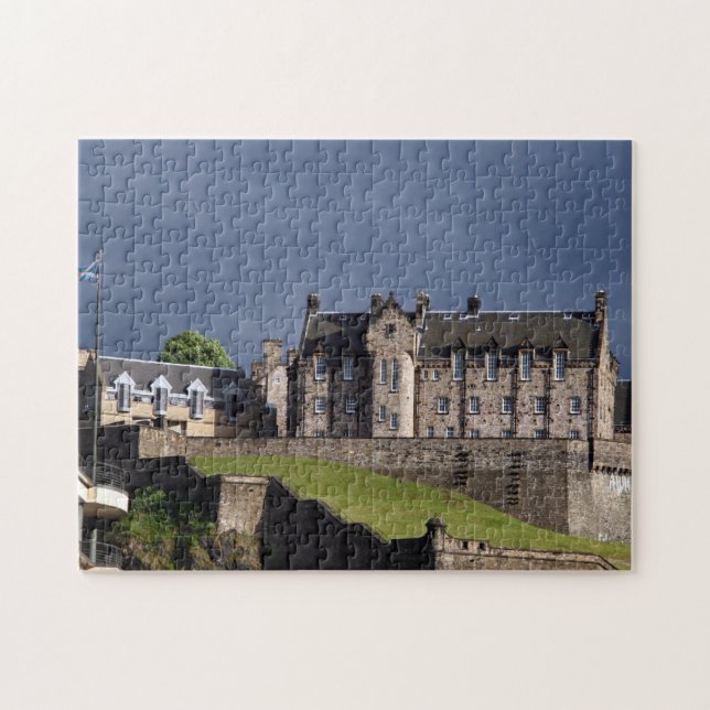 Edinburgh Castle grau Puzzle (Horizontal)