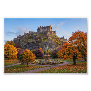 Edinburgh Castle im herbstlichen Gold Fotodruck