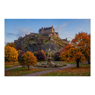Edinburgh Castle im herbstlichen Gold Poster