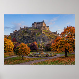 Edinburgh Castle im herbstlichen Gold Poster