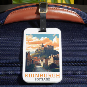 Edinburgh Castle Retro Vintage Travel Gepäckanhänger