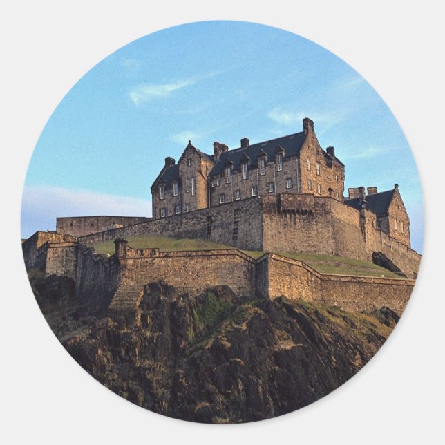 Edinburgh Castle, Schottland Runder Aufkleber (Vorderseite)
