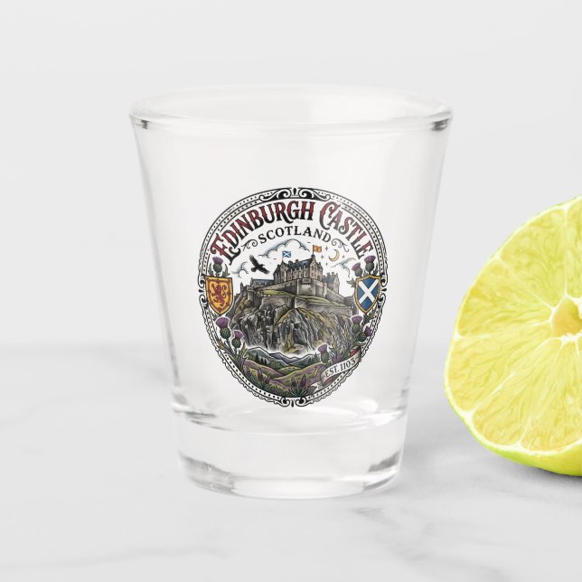 Edinburgh Castle Schottland Schnapsglas (Vorderseite)