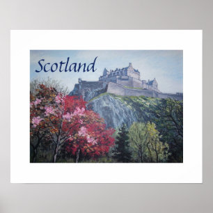 Edinburgh Castle Scotland Gemälde von Pola.B.Alex Poster