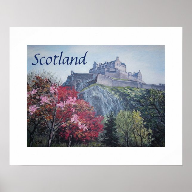 Edinburgh Castle Scotland Gemälde von Pola.B.Alex Poster (Vorne)