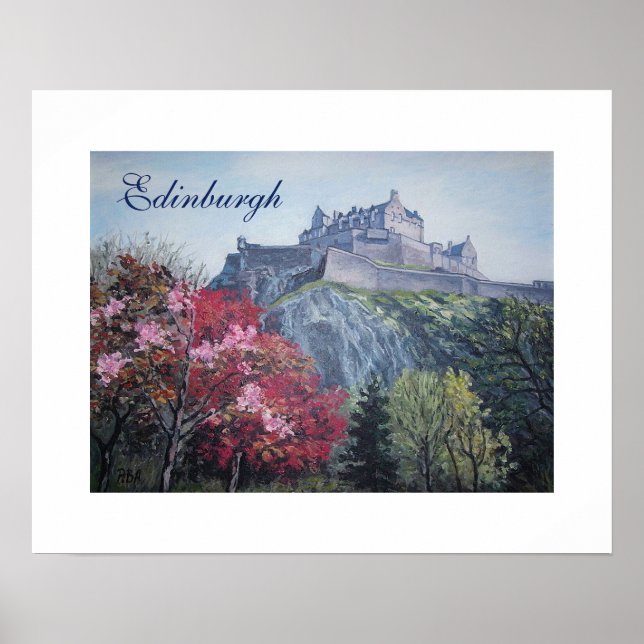 Edinburgh Castle Scotland Gemälde von Pola.B.Alex Poster (Vorne)