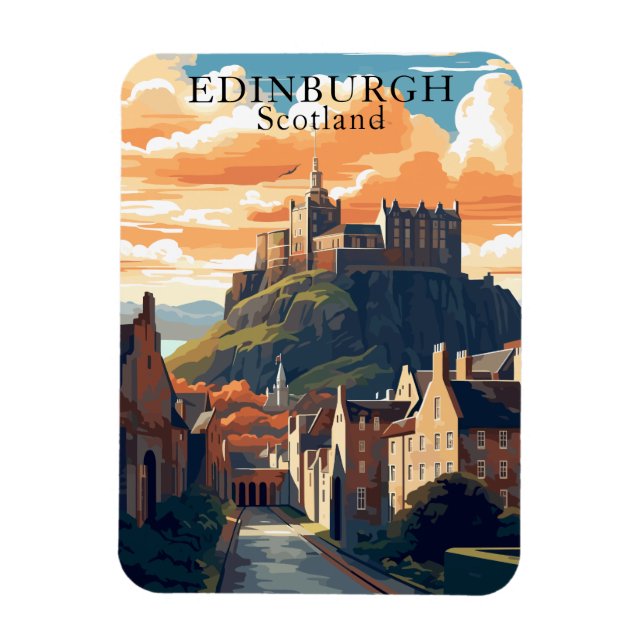 Edinburgh Castle Scotland Postcard Travel Magnet (Vertikal)