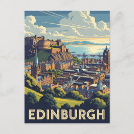 Edinburgh Castle Scotland Vintage Travel Postkarte