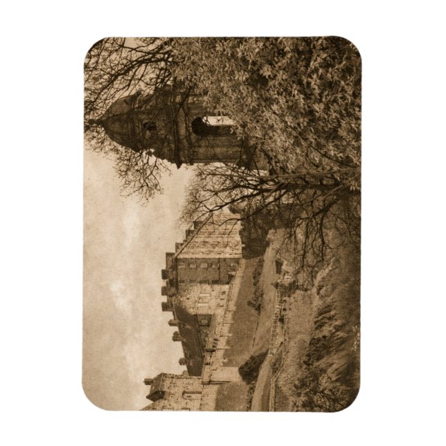 Edinburgh Castle Sepia-Fotografie Magnet (Vertikal)