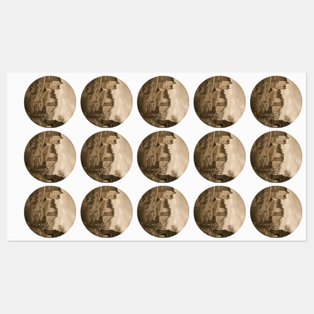 Edinburgh Castle Sepia Photograph Etiketten (Blatt)