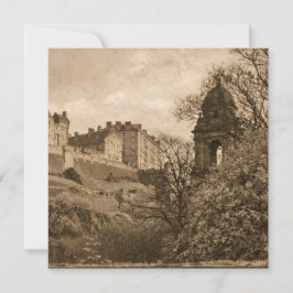 Edinburgh Castle Sepia Photograph Feiertagskarte