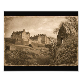 Edinburgh Castle Sepia Photograph Fotodruck