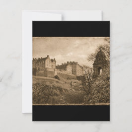Edinburgh Castle Sepia Photograph RSVP Karte