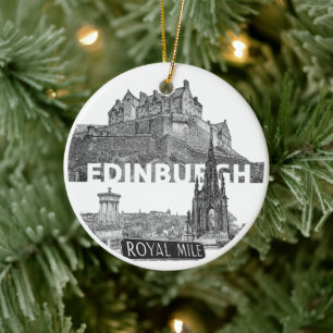 Edinburgh Christmas Bauble Keramik Ornament