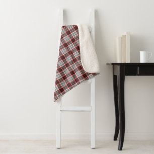 Edinburgh City Grau und Roter Highland-Karo Sherpadecke