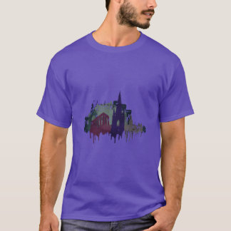 Edinburgh City Schottland Aquarell-Silhouette lust T-Shirt