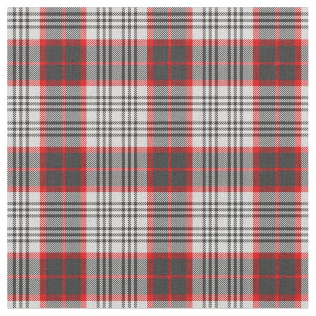 Edinburgh City Tartan Kariert Grau Schwarz Stoff (Nahaufnahme)