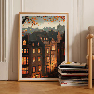 Edinburgh Druck Edinburgh Illustration Schottland Poster