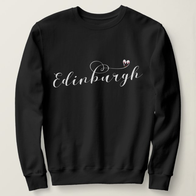 Edinburgh Flag Heart, Edinburgher Sweatshirt (Design vorne)
