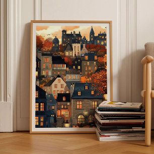 Edinburgh Illustration Edinburgh Druck Herbst Scho Poster