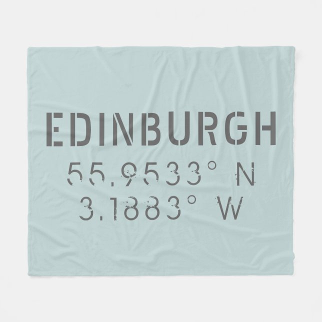 Edinburgh Latitude Longitude Fleecedecke (Vorderseite (Horizontal))