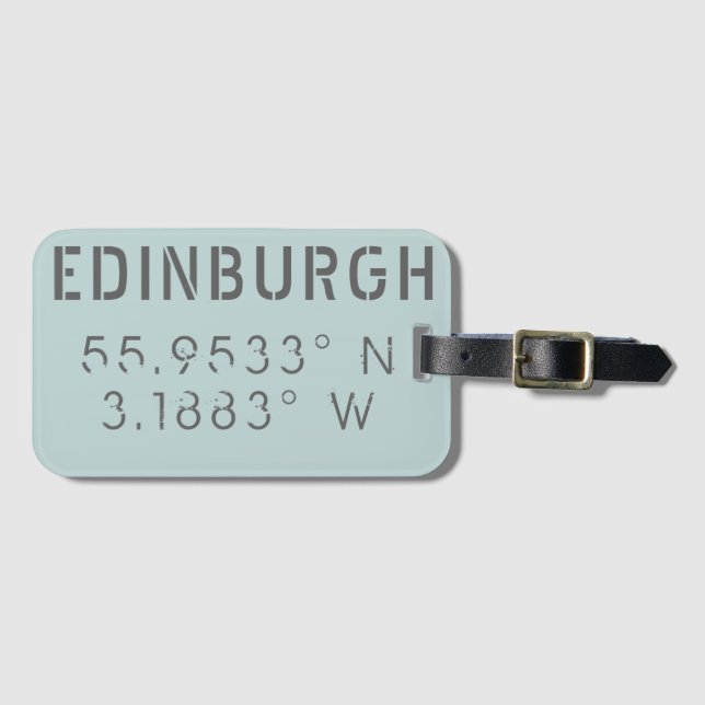 Edinburgh Latitude Longitude Gepäckanhänger (Vorderseite (Horizontal))