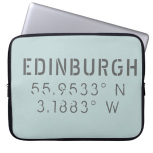 Edinburgh Latitude Longitude Laptopschutzhülle