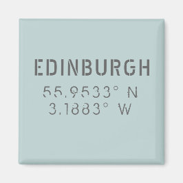 Edinburgh Latitude & Longitude Magnet