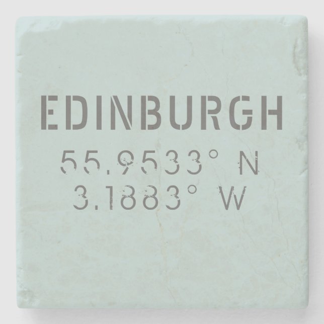 Edinburgh Latitude Longitude Steinuntersetzer (Vorderseite)