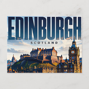 🏰 Edinburgh moderne Skyline Stadt Stil 🏰 Postkarte