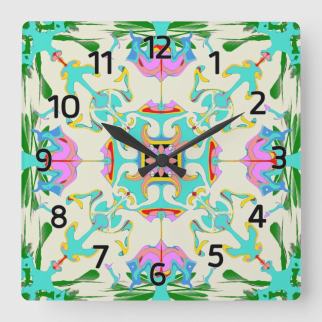 Edinburgh New Town Victorian Quadratische Wanduhr (Vorderseite)