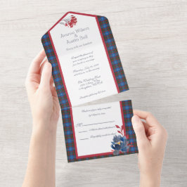 Edinburgh Original Scottish Tartan All In One Einladung