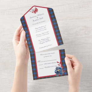 Edinburgh Original Scottish Tartan All In One Einladung