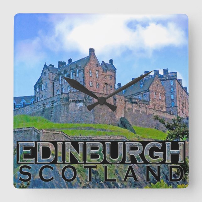 Edinburgh Quadratische Wanduhr (Vorderseite)
