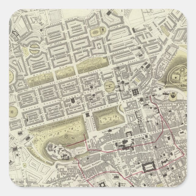 Edinburgh Quadratischer Aufkleber (Vorderseite)