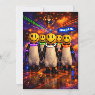 Edinburgh Raver Geschenk Pinguin Parade Lustig Sch Dankeskarte