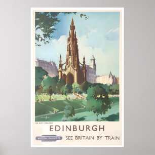 Edinburgh Reiseplakat Schottland Kunst Schottisch Poster