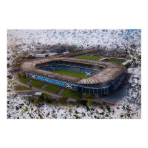 Edinburgh Rugby Stadion mit schottischer Flagge