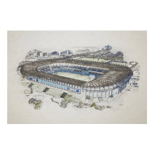 Edinburgh Rugby Stadion Skizzenkunst Poster