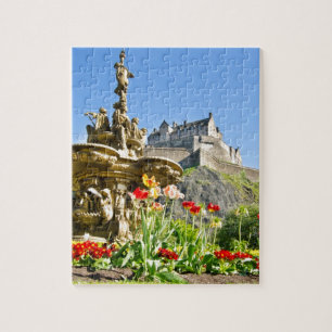 Edinburgh-Schloss und Ross-Brunnen Puzzle