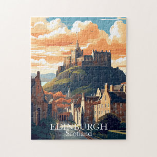 Edinburgh, Schottland Burg Vintage Reise Puzzle