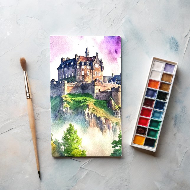 Edinburgh, Schottland, Castle Watercolor Painting Postkarte (Von Creator hochgeladen)
