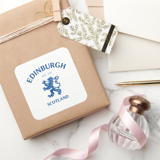 EDINBURGH Schottland Quadratischer Aufkleber (Schenken)