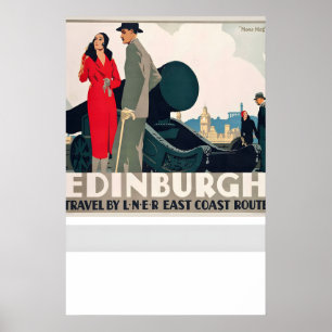 Edinburgh Schottland Reise mit LNER East Coast Rou Poster
