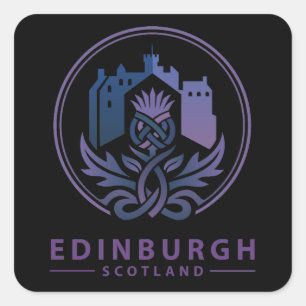 Edinburgh Schottland Vereinigtes Königreich Quadratischer Aufkleber
