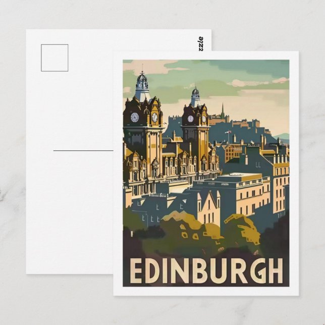 Edinburgh Schottland Vintag Berühmter Reiseort Postkarte (Vorne/Hinten)
