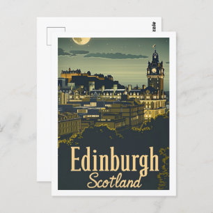 Edinburgh Schottland Vintag Berühmter Reiseort Postkarte