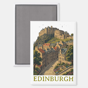 Edinburgh Schottland Vintage Reise Ikonische Burg Magnet