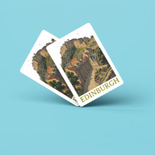 Edinburgh Schottland Vintage Reise Klassische Burg Spielkarten