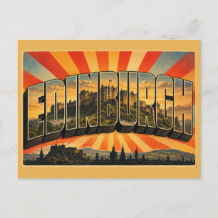 Edinburgh Schottland Vintage Reise Kunst Postkarte
